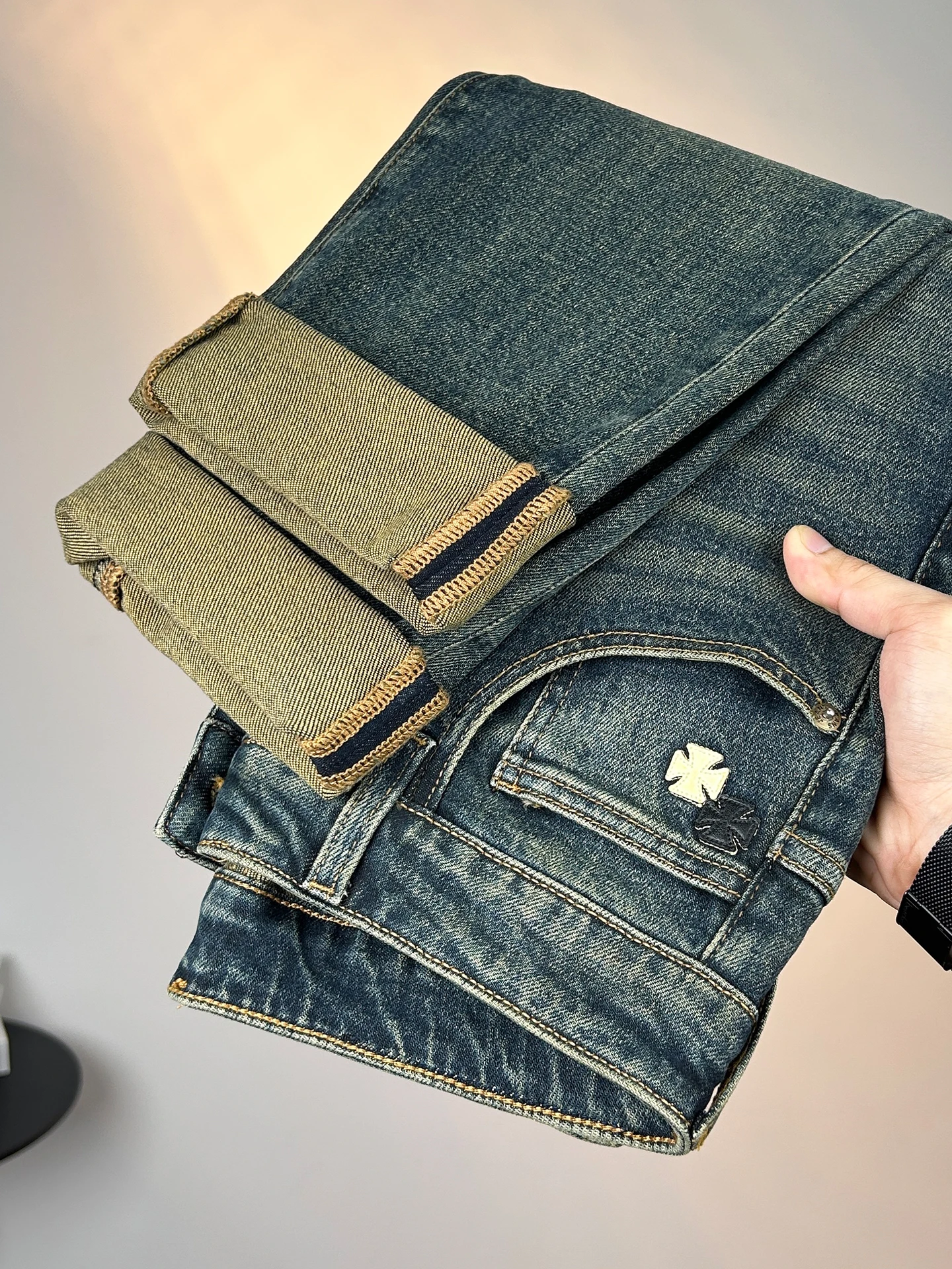 

Высококачественные мужские повседневные джинсы свободного кроя из синего денима со средней посадкой, из хлопковой эластичной ткани, в стиле ретро, весна-лето, новинка