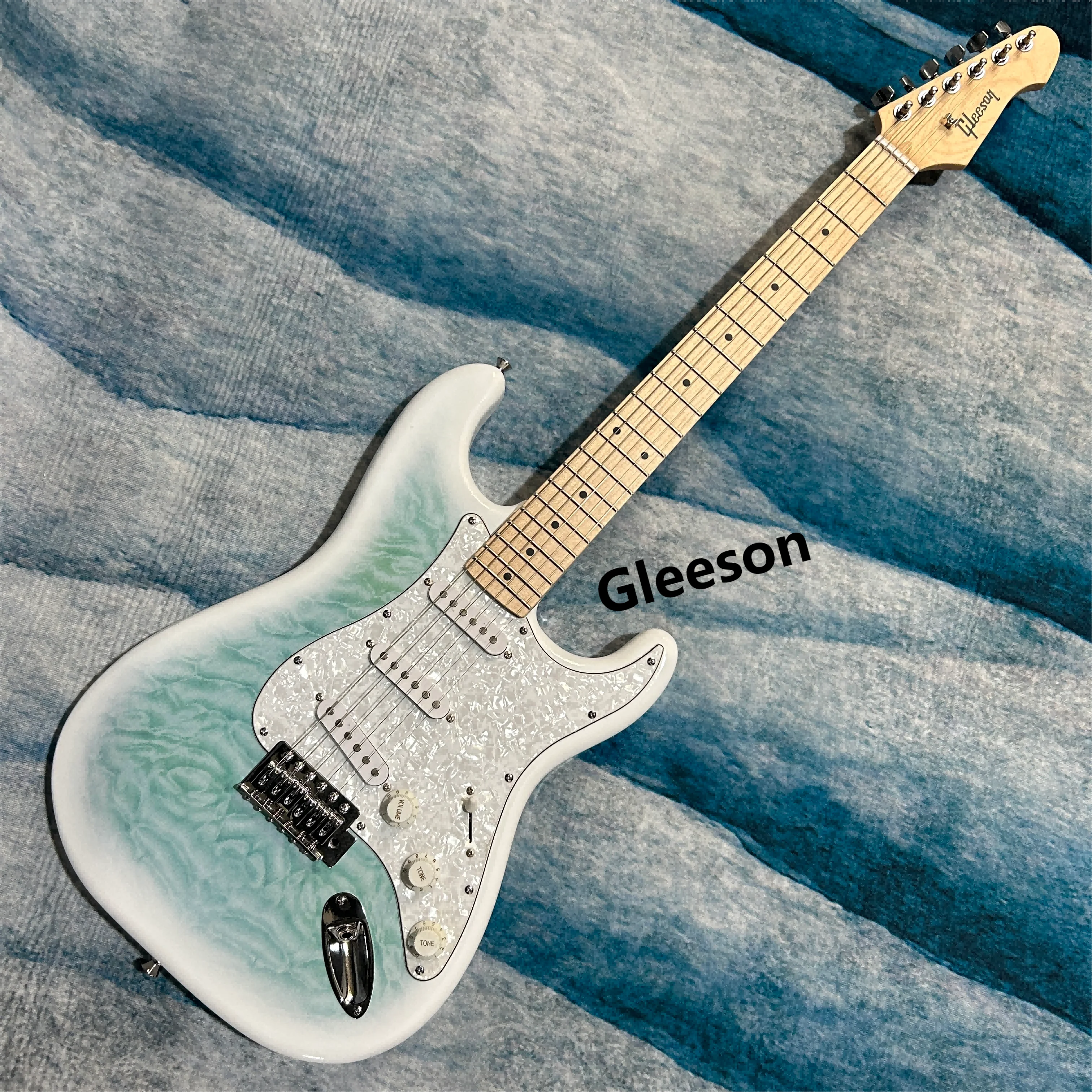 

Электрогитары Gleeson Hot Sale St, белая и зеленая версии, кленовый гриф