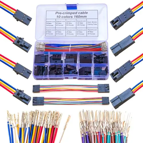 Conector Dupont com trava, Kit Conector macho e fêmea, única fileira, 2 pinos, 3 pinos, 4 pinos, 5 pinos, 6 pinos, 7 pinos, 8 pinos, 9 pinos, 10 pinos, 2,5 milímetros