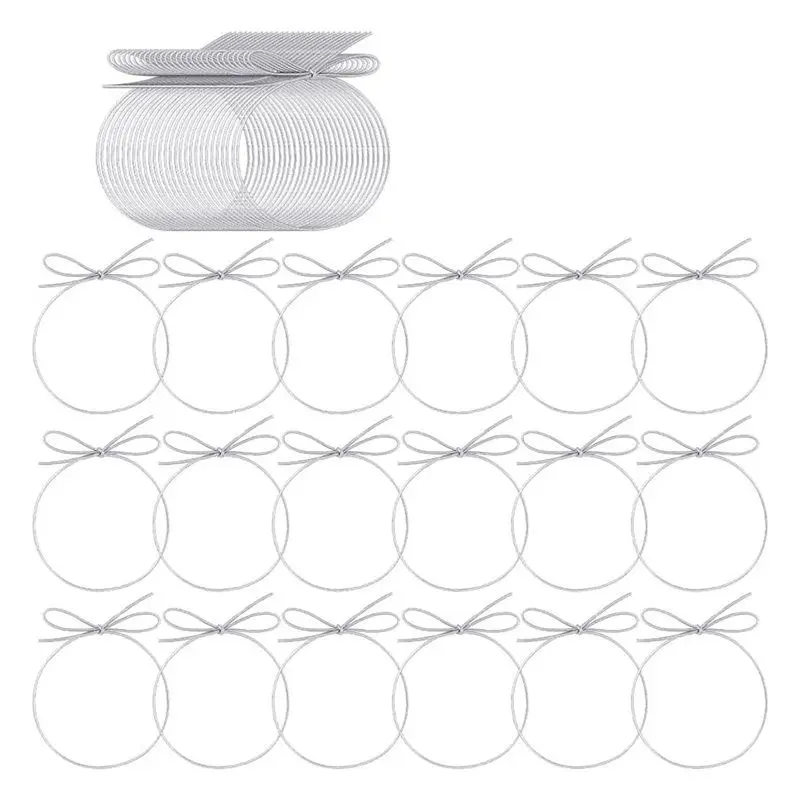 

Easy Use Elastic Ribbon Cords, 150 Pcs Stretch Loops With Pre-Tied Bows In Silver- Perfect For Gift Boxes, Bags, Crafts