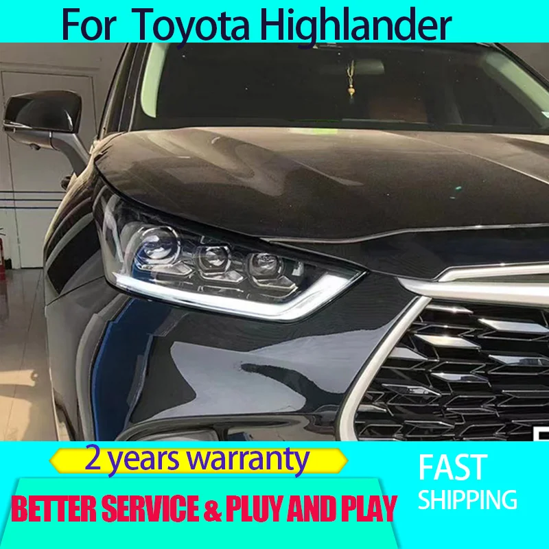 Car Styling for 2022-23  Highlander headlight /Crown Land Release modified laser lens LED daytime running light water steering