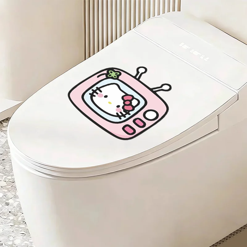 Waterproof PVC Cartoon Sanrio Stickers For Toilet Bathroom Glass Door Window Decoration Cover Scratches High Definition Printing