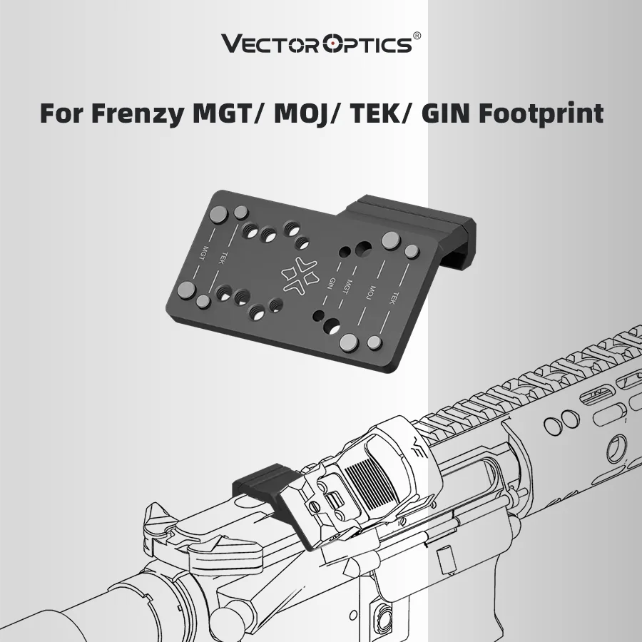 

Vector 2007 Universal At A 45-Degree Slant Offset Red Dot Sight Mount for Frenzy Mgt/ Moj/ Tek/ Gin Footprint Red Dot Sights
