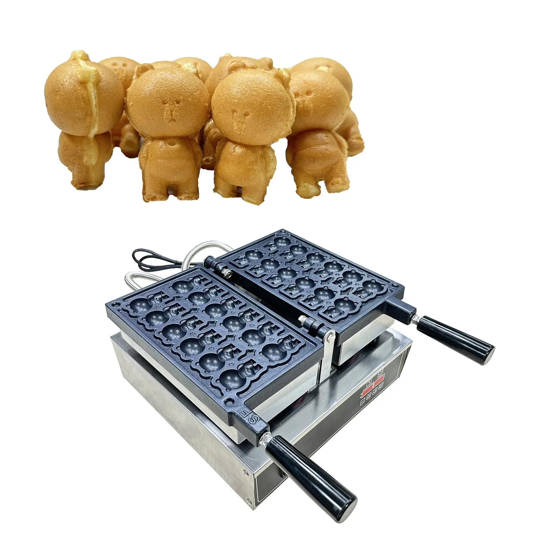 

Commercial Little Bear Shape Waffle Wakers Custom Mold Flip Design Nonstick Pan Taiyaki Cake Machine For Small Business