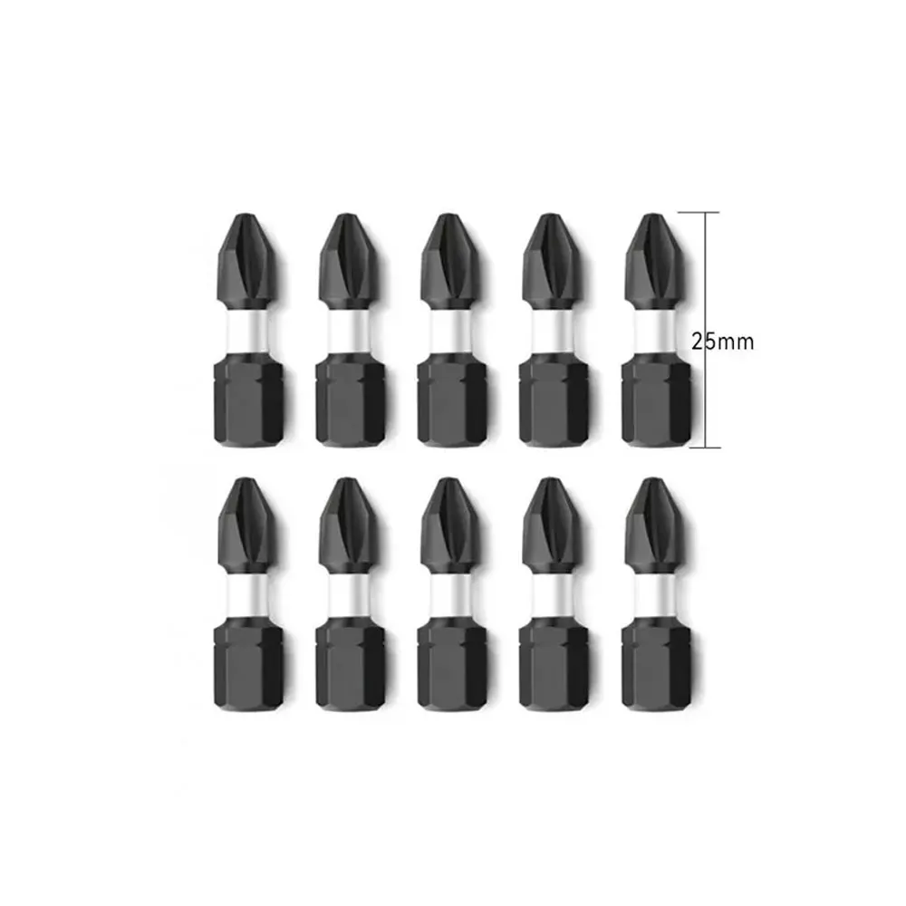 10Pcs PH2 Magnetic Batch Head Cross Screwdriver Bits Hardness Impact Drill Screwdriver Bit