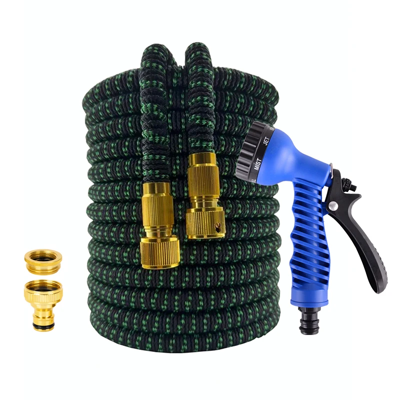 

С набором распылителей, инструмент для полива на открытом воздухе, садовый шланг, расширяемый волшебный шланг, шланг для мойки автомобиля высокого давления