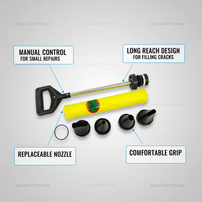 A sealing gun for pouring bricks, cement and lime mortar, a tool with 4 nozzles, suitable for sealing during wall construction