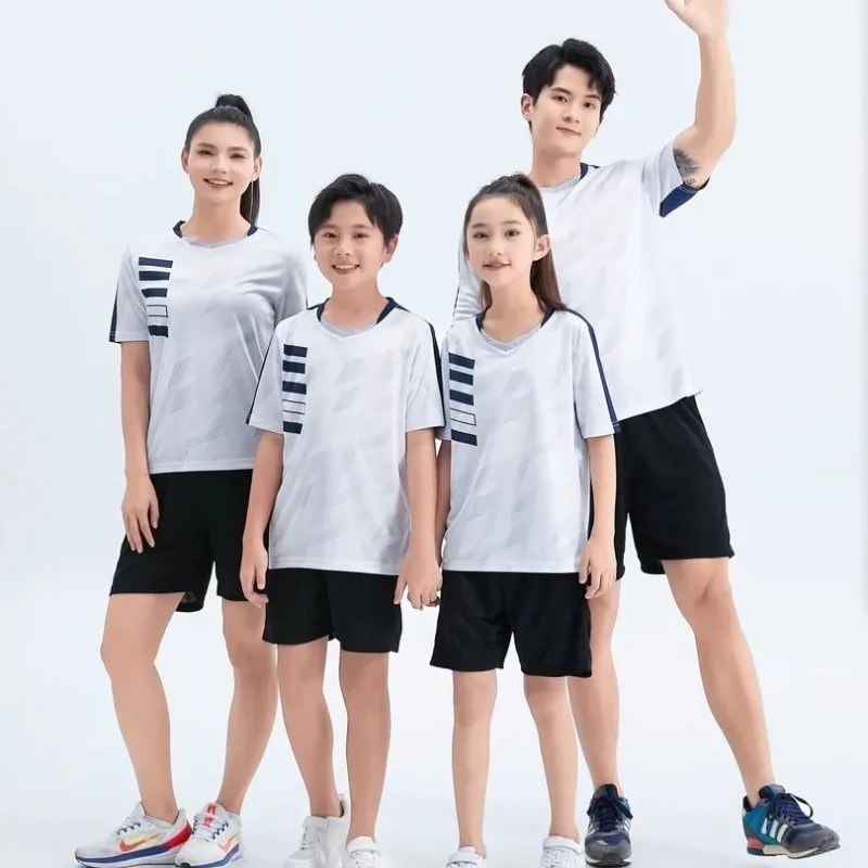 

Детский спортивный комплект для бадминтона, быстросохнущий мужской и женский топ для настольного тенниса, дышащее командное платье с короткими рукавами