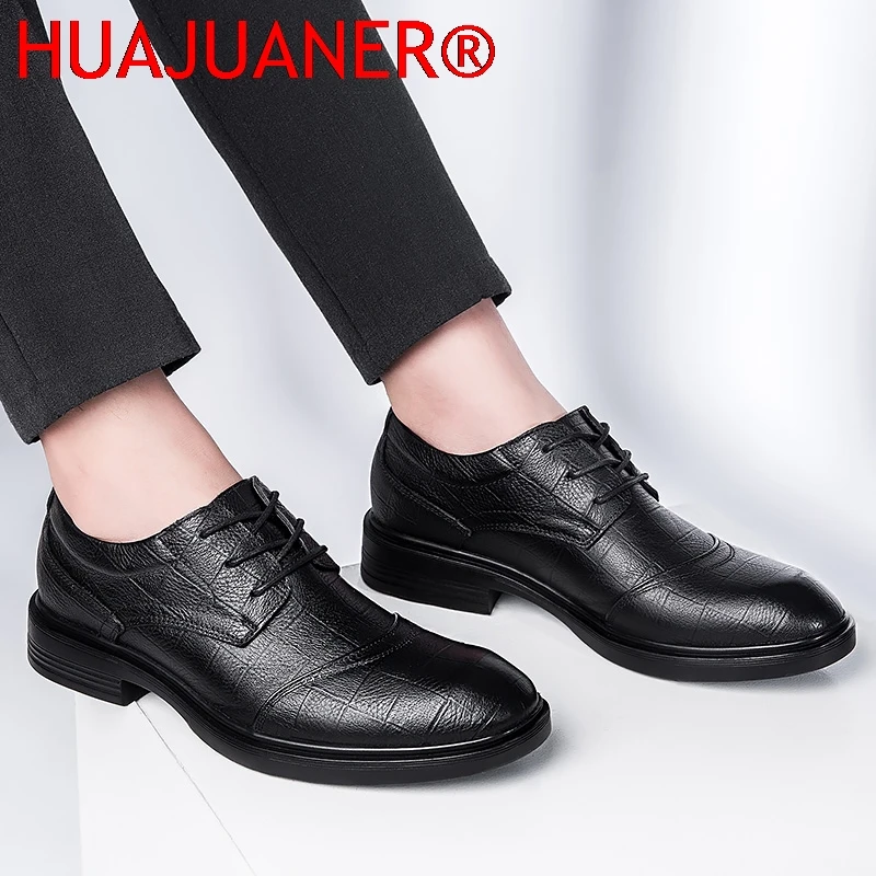 أحذية بروغ من الجلد الطبيعي مصنوعة يدويًا أحذية أكسفورد للرجال أحذية مشي مريحة أحذية رسمية كلاسيكية للأعمال