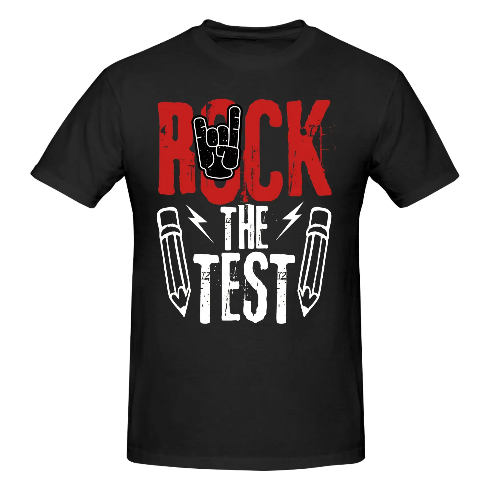 1 Piece Funny Metal Rock Funny Graphic 100% Cotton T-Shirt Test Day Tops Tees For Men