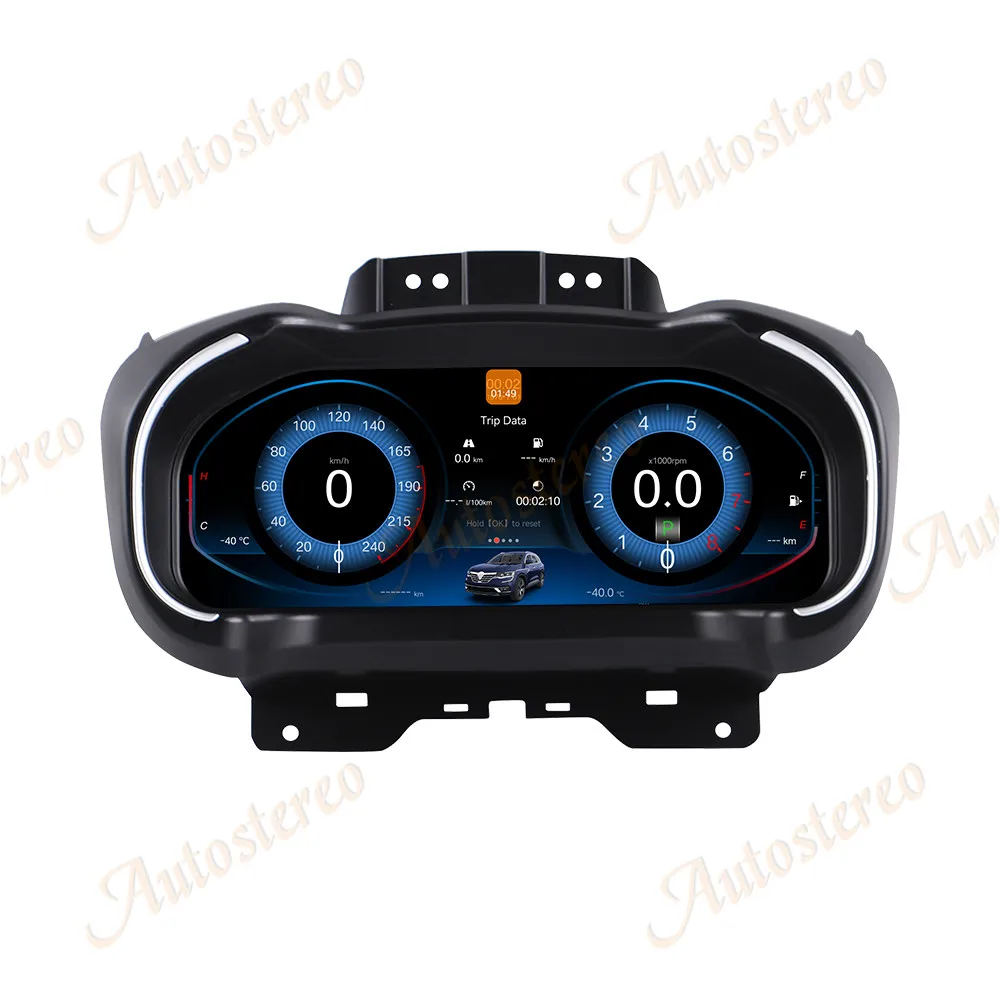 Cluster digital de instrumentos de carro de 12.3 polegadas para Renault Megane/Koleos 2016-2019 Painel de instrumentos LCD Medidor de velocidade da cabine virtual-