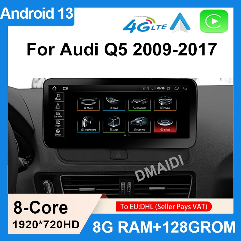 

Android13 12.5inch Carplay AUTO For AUDI Q5 09-16 Factory Price 8G 64G Car Video Players GPS Navigation Bluetooth Android Radio