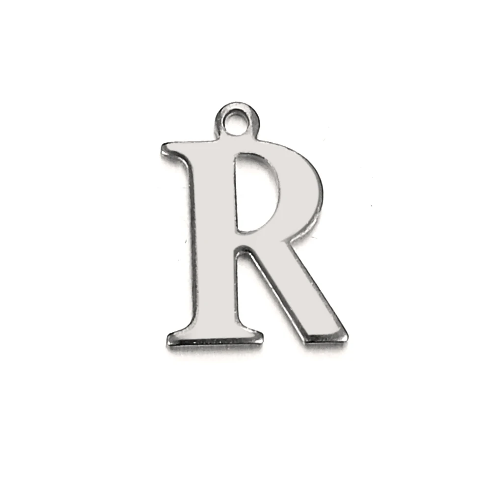 20 stks Rvs Letter Charm Initial Charms Enkele Alfabet Kralen Hangers voor Ketting Sieraden Maken DIY Groothandel