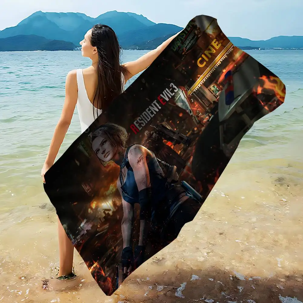 EVILS R-RESIDENT GAME Big Microfiber Beach Towels Quick Dry Towel Sand Beach Towels Pool Towel For Travel Swim Pool Yoga
