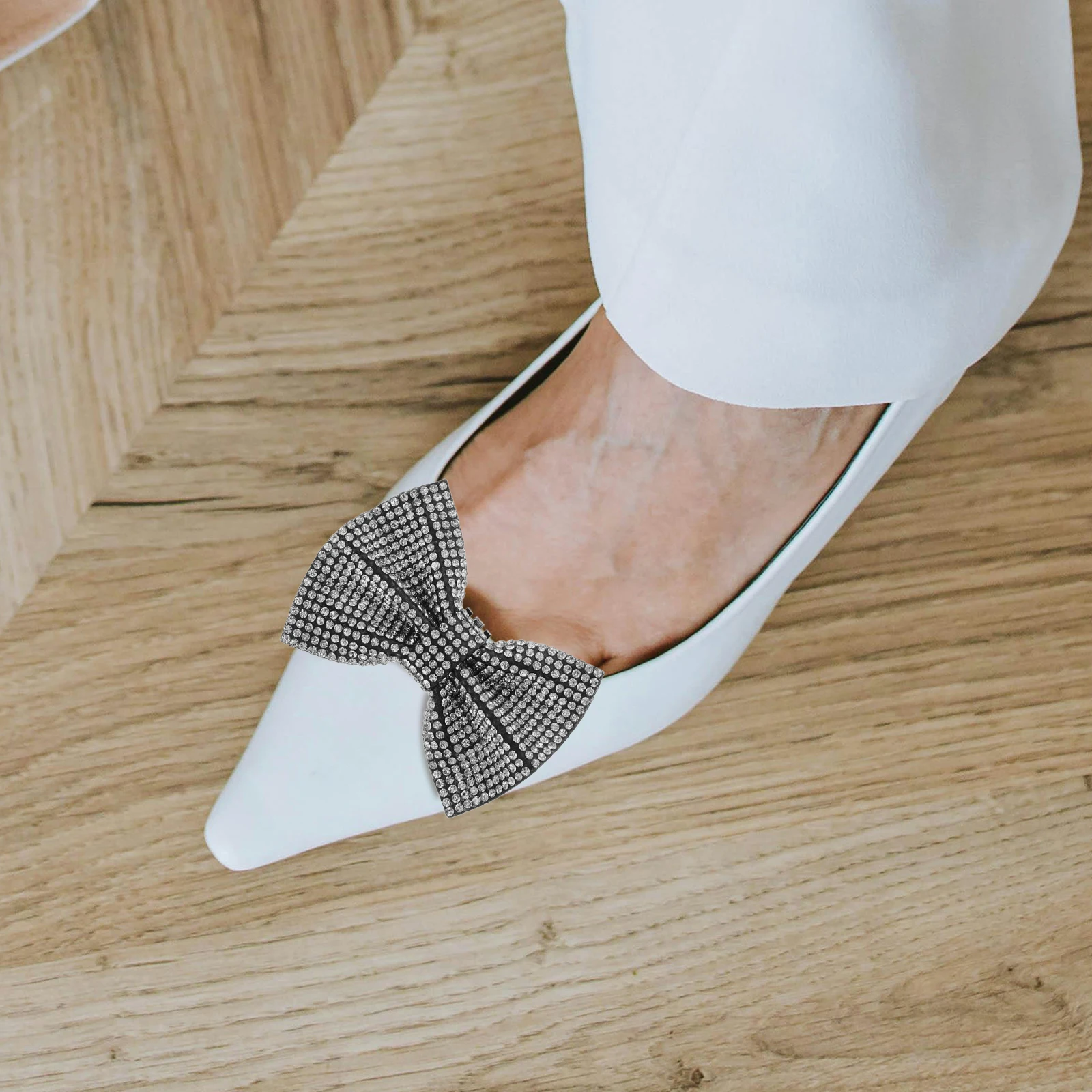 

Rhinestone Shoe Flower Decorations Crystal Clips Bow Buckle High Heel Elegant Removable Versatile Wedding Party
