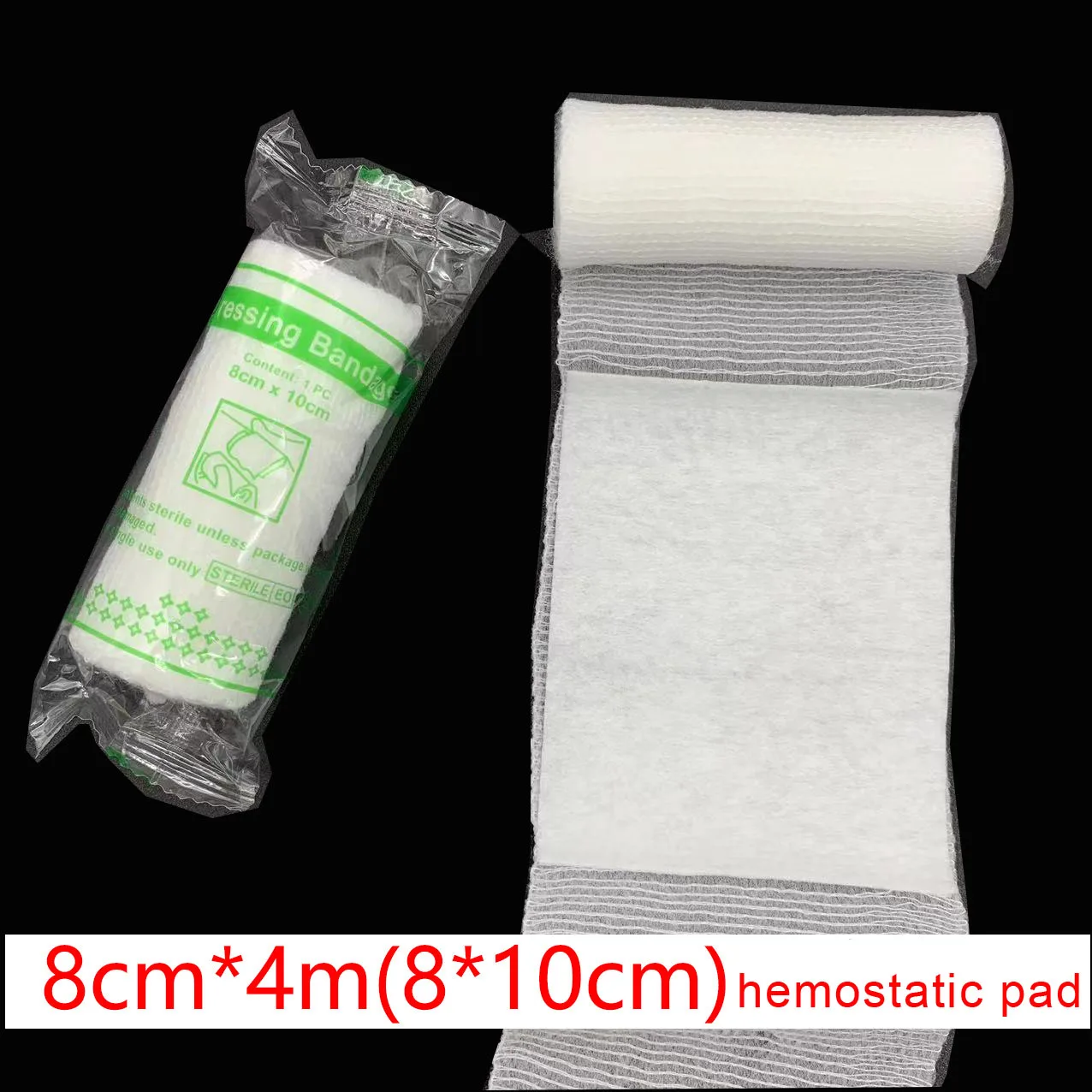 6Pcs Comfortable Emergency Conforming Elastic Gauze Roll Hemostatic Pad First Aid PBT Bandage with Absorbent Pads 8x400cm