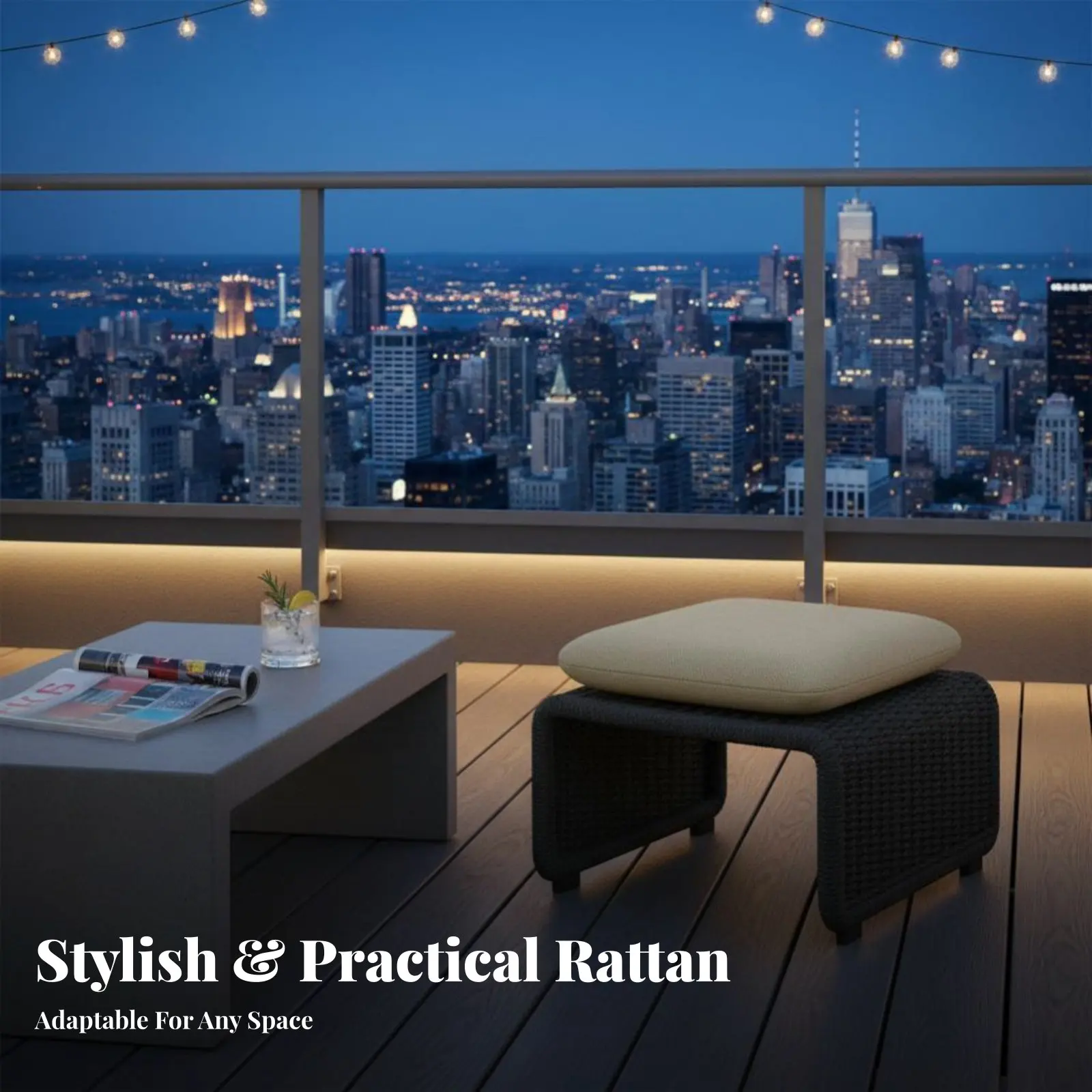 

Комплект садовой мебели из 4 предметов: плетеный диван ручной работы, устойчивый к погодным условиям, с плюшевыми подушками, для семейного отдыха на заднем дворе