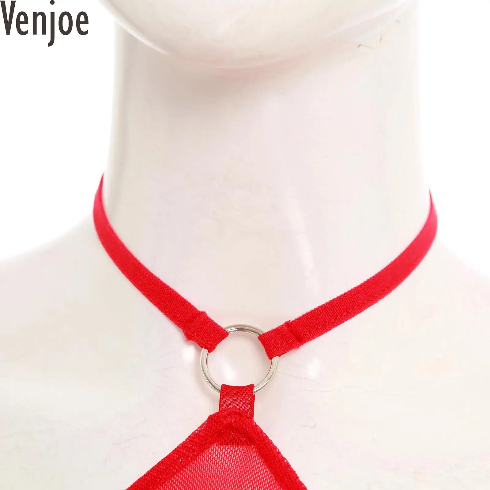 

Womens See Through Mesh Bra Lingerie Underwear O-ring Lace-up Halter Cut Out Cup Underwire Bralette Bra Push Up Balconette