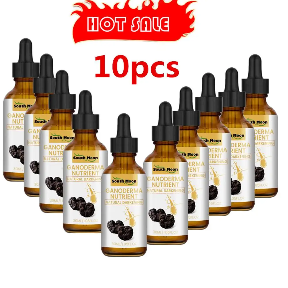 

10xGrey Hair Reverse Serums Ganoderma Nutrient Natural Darkening Serums 30ml Anti-Greying Hair Serums For Promoting Healthier