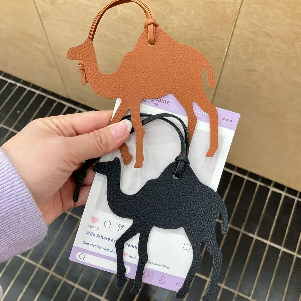 Modische PU-Wüstenkamel-Taschendekoration, Kreativer Charm DIY-Taschenanhänger, Einfaches Retro-Taschenzubehör