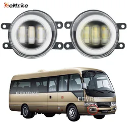 LED Fog Light Assembly High Performance Replaement for Toyota Coaster 2007-2016 Front Bumper Angel Eye DRL Ring Car Lamp Led PTF