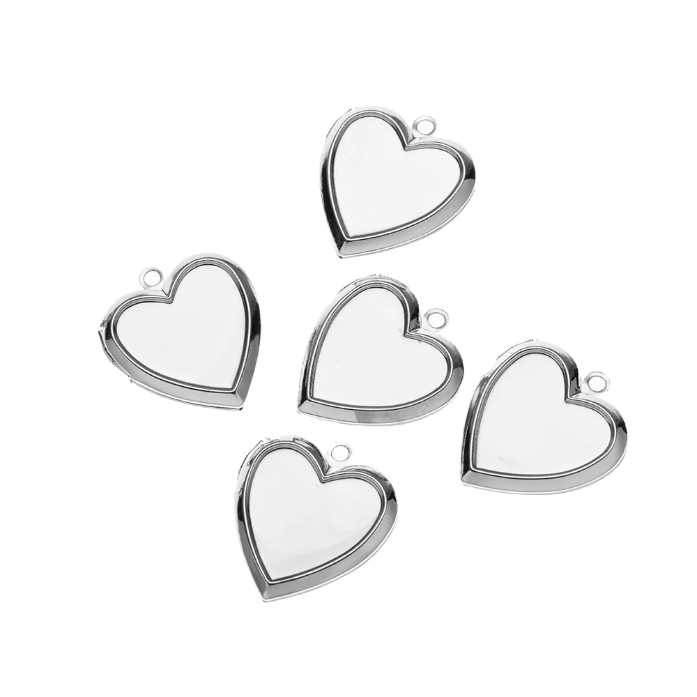 5Pcs Heart Love Chain Necklace DIY Woman Opening Album Box Insert Photo Locket Pendant Gift Handicraft Jewelry Making Supplies