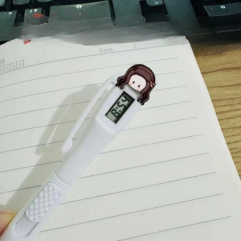 Demon Slayer Giyu Tomioka Tanjiro Kamado Ballpoint Pen Anime Peripherals Cute Cartoon Gel Pen Kawaii Gifts Clock Pen Stationery