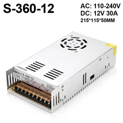 S-360-12 AC To DC 12V Switching Power Supply 30A 360W LED Security Monitoring Voltage Regulator Stabilizer Source Transformer