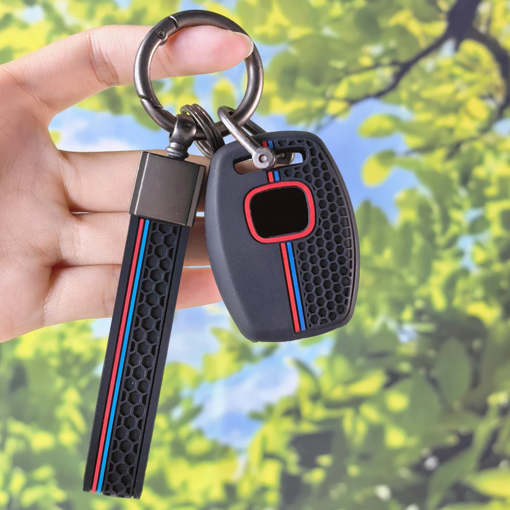 Modern Honeycomb Fob Case With Keychain for Honda Accord Civic CR‑V Pilot Insight Ridgeline Auto Remote Key Shell