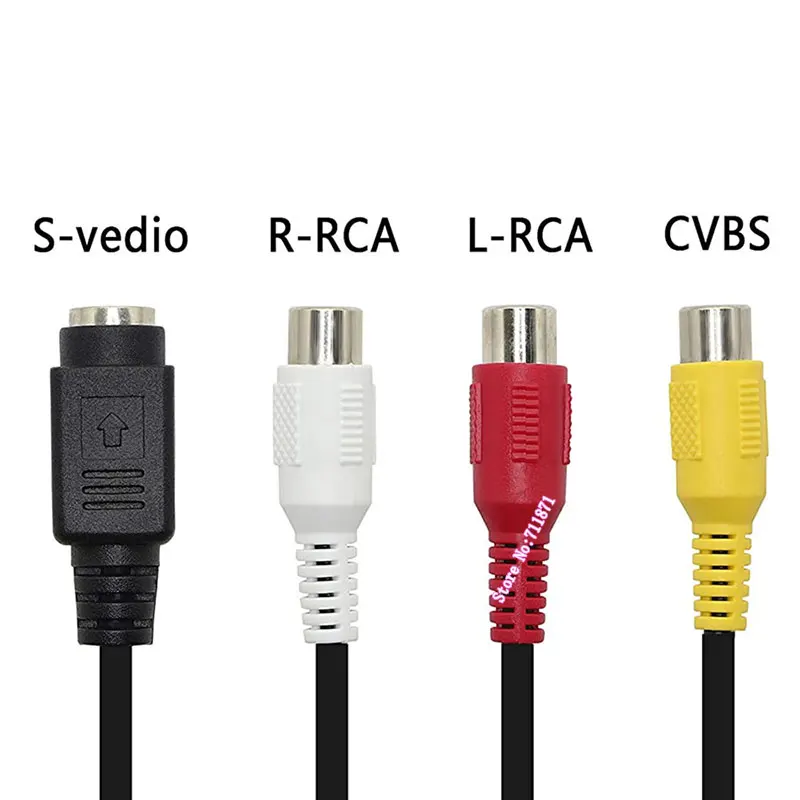 4 Needle 4 Pin MD S-Video  Male to 3 RCA Female Adapter Cable Line 4 Pin S-Video Three 3 RCA RGB Component Wire Cord Adaptor MD