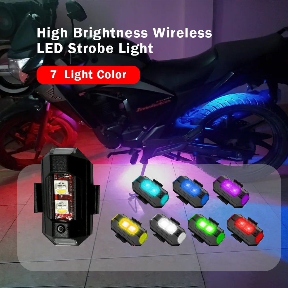 Motorcycle Led Mini Signal Light Drone Strobe Light 7 Colors Turn Signal LED For Car Bike