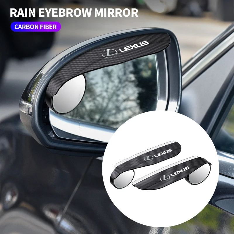 

2PCS Car Rearview Mirror Rain Eyebrow Visor Small Round Mirror For Lexus FSPORT LBX NX RX 350h 450h ES UX 300e GS GX IS LS LX CT