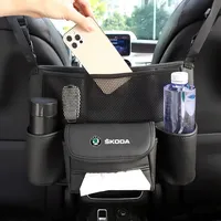 Car Back Seat Storage Folding Storage Anti-Slip Storage Tool Bag For Skoda VRS Octavia 2 3 Kamiq MK3 Kodiaq Karoq Accessories