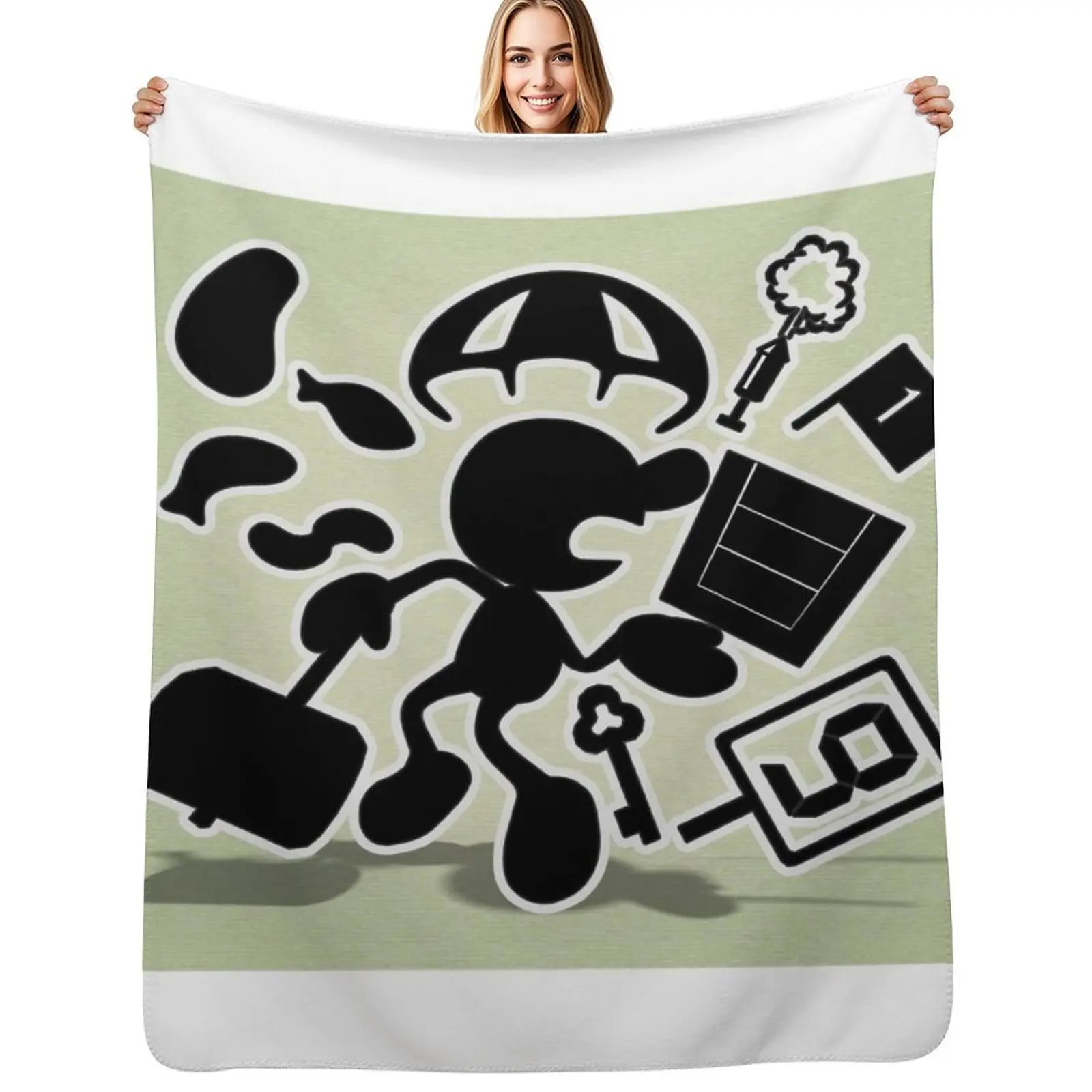 

Mr. Game & Watch- poster Throw Blanket Elegant Warm Throw Blanket for Hotel Home