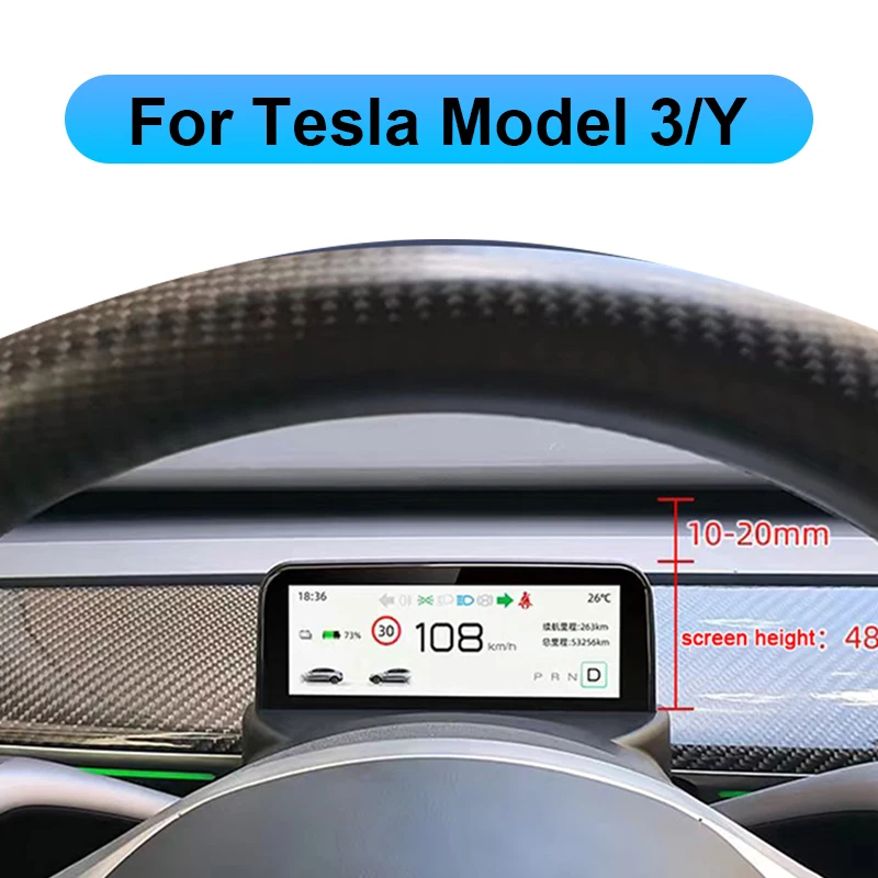 For Display For Tesla Model 3 Model Y Digital Cluster Cockpit  Dashboard Instrument Meter Screen