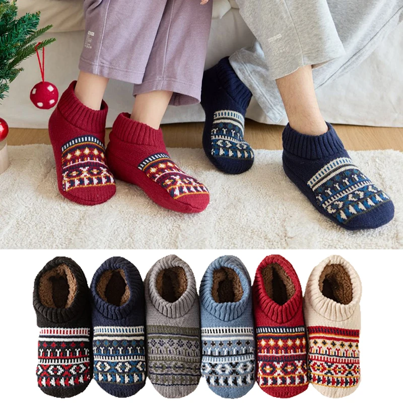 Fall and Winter Floor Socks Home Warm Women Men Socks Snow Socks Sleep Carpet Socks Slippers Socks Men Fluffy Non-slip Socks