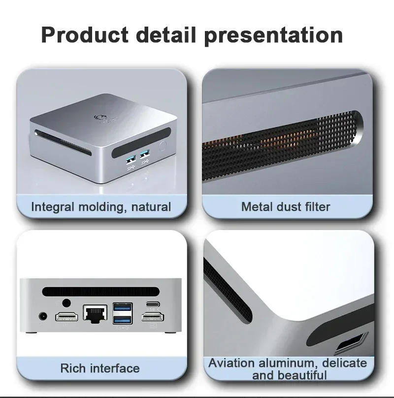 SZBOX Ryzen 7 7730U 7530U 7330U كمبيوتر صغير WIFI6 BT5.2 ثنائي القناة DDR4 3200MHz 16GB 500GB NVME SSD كمبيوتر ألعاب سطح المكتب