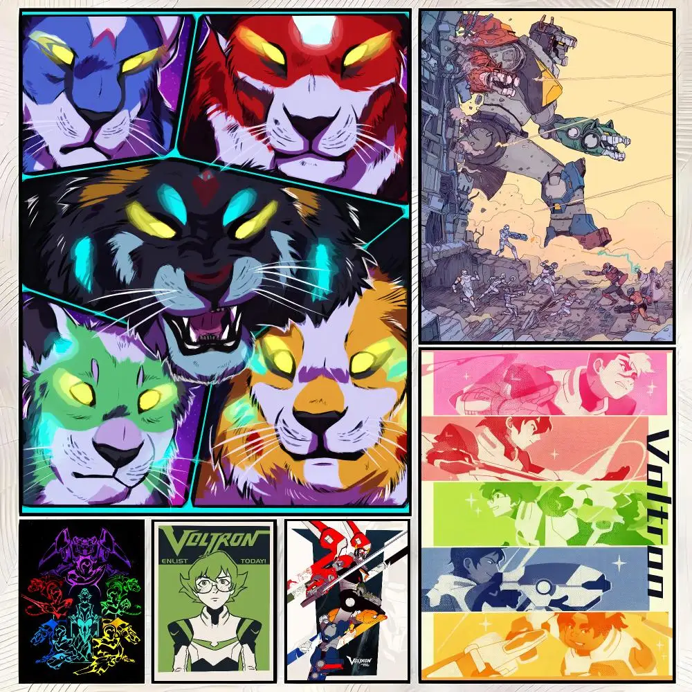 Animation V-Voltron Legendary Defender Poster Vintage PP Paper Wall Art Home Decor Print for Bedroom Living Room Aesthetic Gift