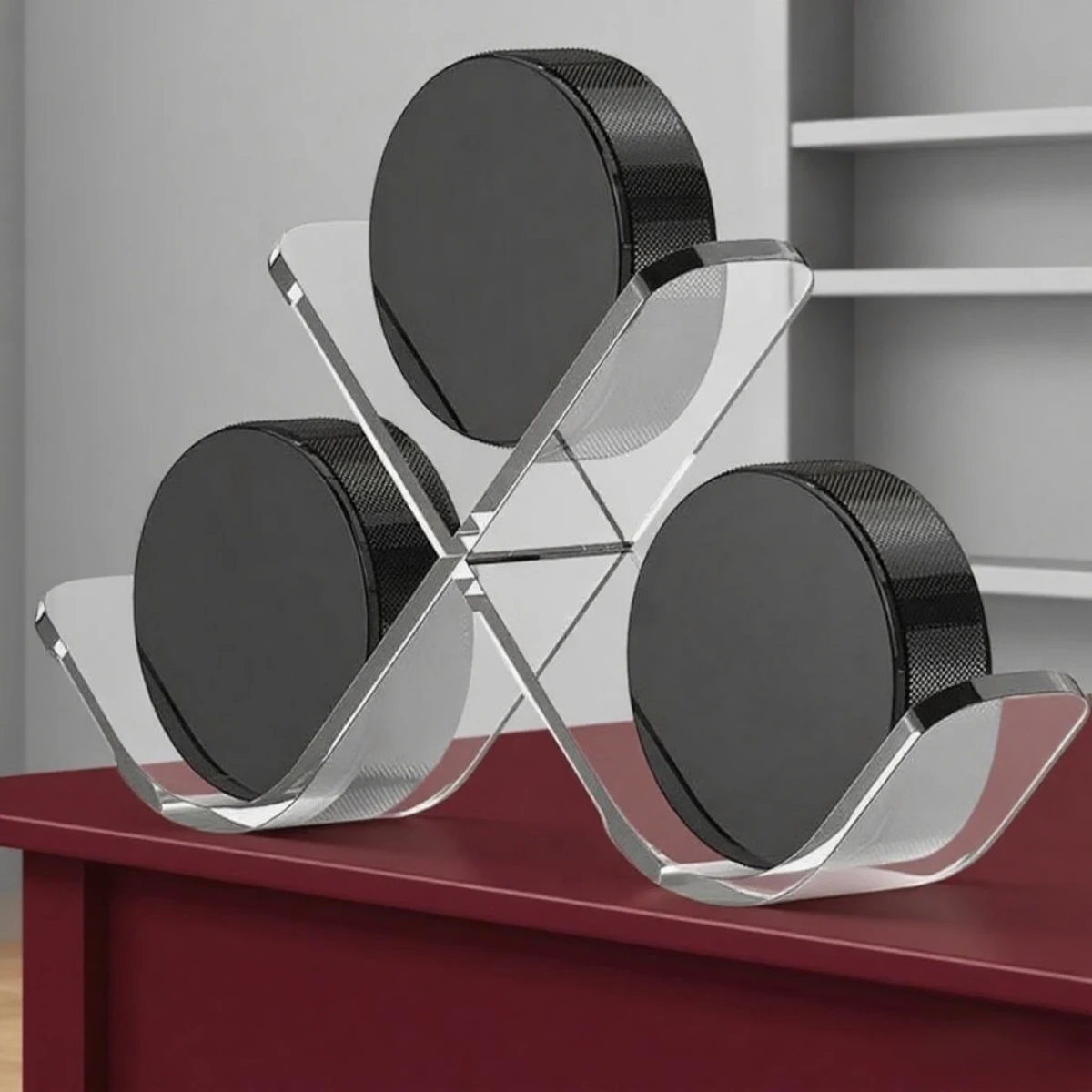 Soporte Transparente de Plástico para Discos de Hockey, Exhibidor Acrílico para Pelotas Deportivas Pequeñas, Estante Decorativo, Estuche de Almacenamiento para Hockey