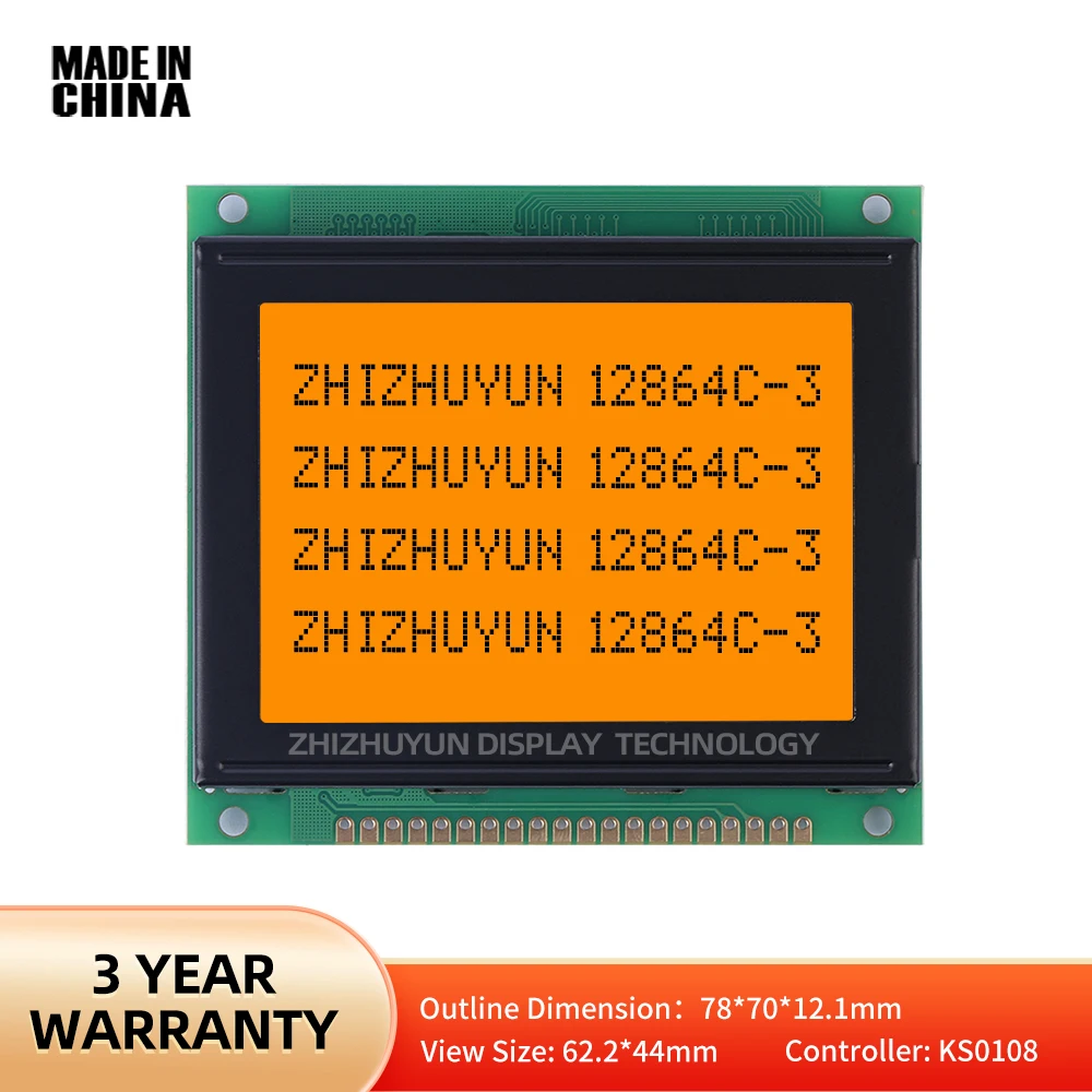 Stable Supply Of Goods LCD 12864C-3 Display Module 20PIN Parallel Port 128*64 Monochrome Screen