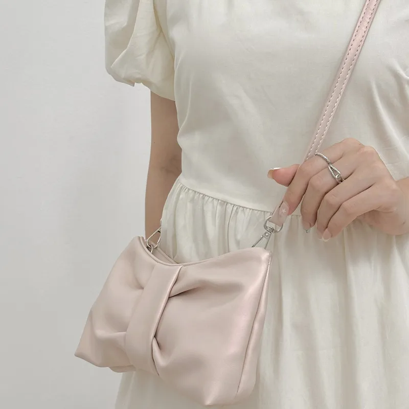 Fashion Women's Clutch Purse Handbags Summer Pink Bowknot Female Underarm Bags Sweet Girl's Small Square Shoulder Messenger Bag