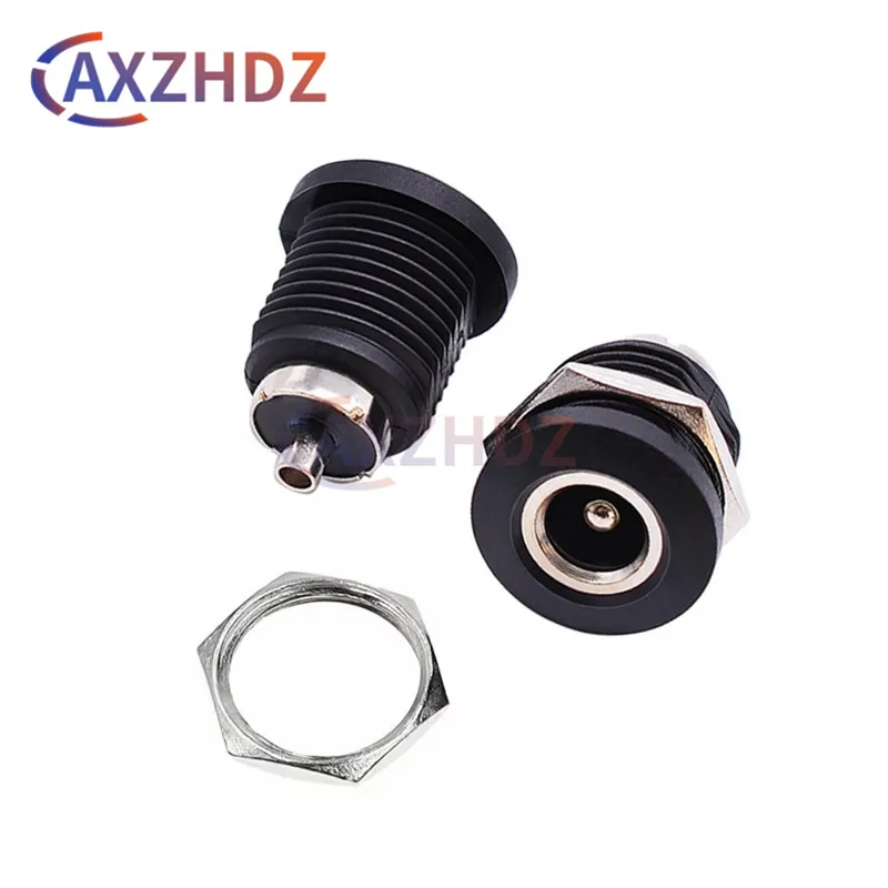 

5PCS DC-022D 5.5*2.1mm / 5.5x2.5mm DC Power Plug Socket Connector With Nut Panel Mounting Jack Adaptor DC-022