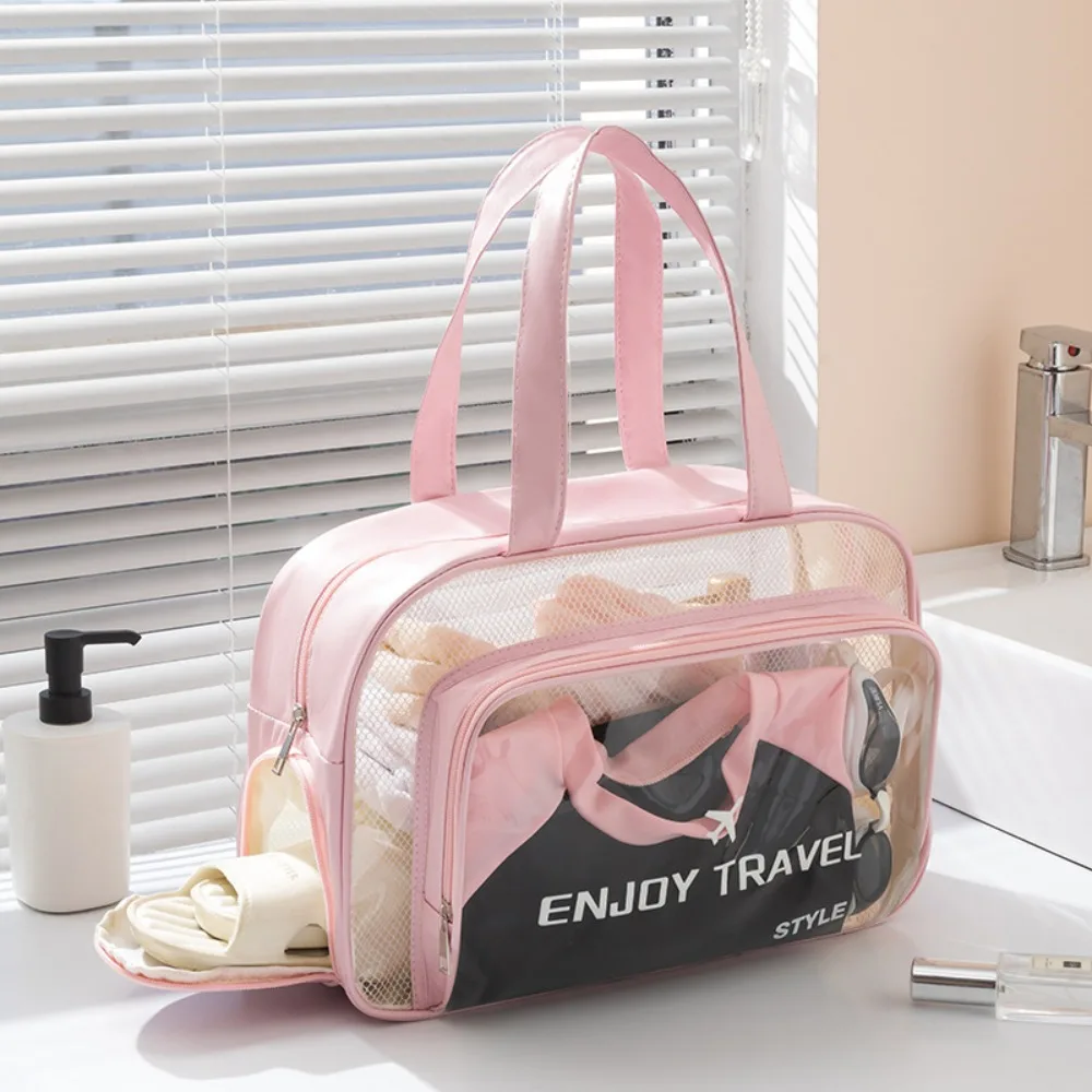 

Portable Waterproof Swimming Storage Bag Dry and Wet Separation Multi-pocket Beach Bag Transparent Wash Bag Travel