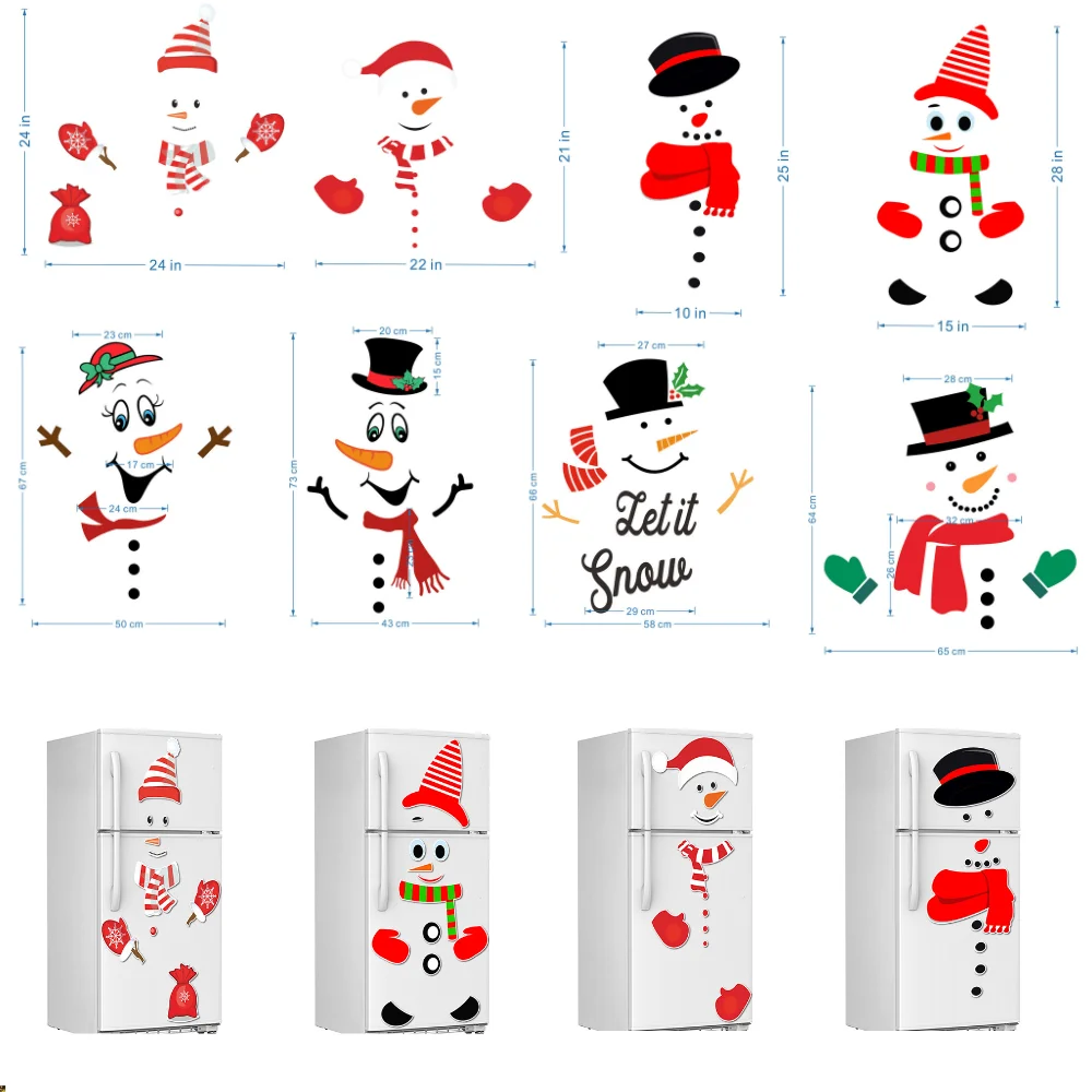 

Christmas Decoration Garage Door Sticker Magnetic Decal Refrigerator Magnets Snowman DIY Cartoon St.Nicholaas Holiday Decoration