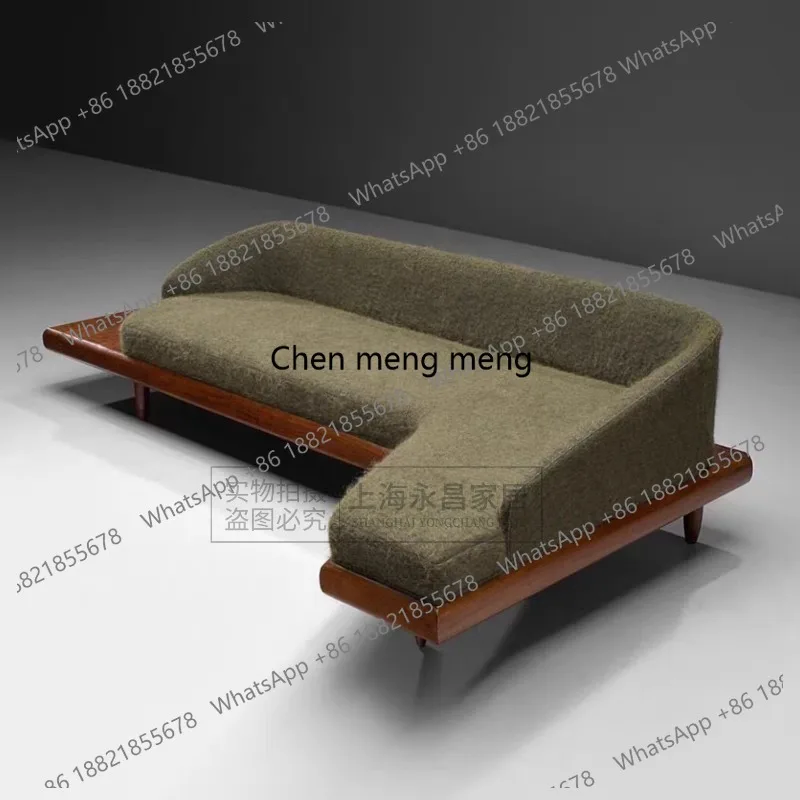 

Nordic creative special-shaped hotel, B&B club side table, solid wood multi-seat sofa, soft decoration and light luxury