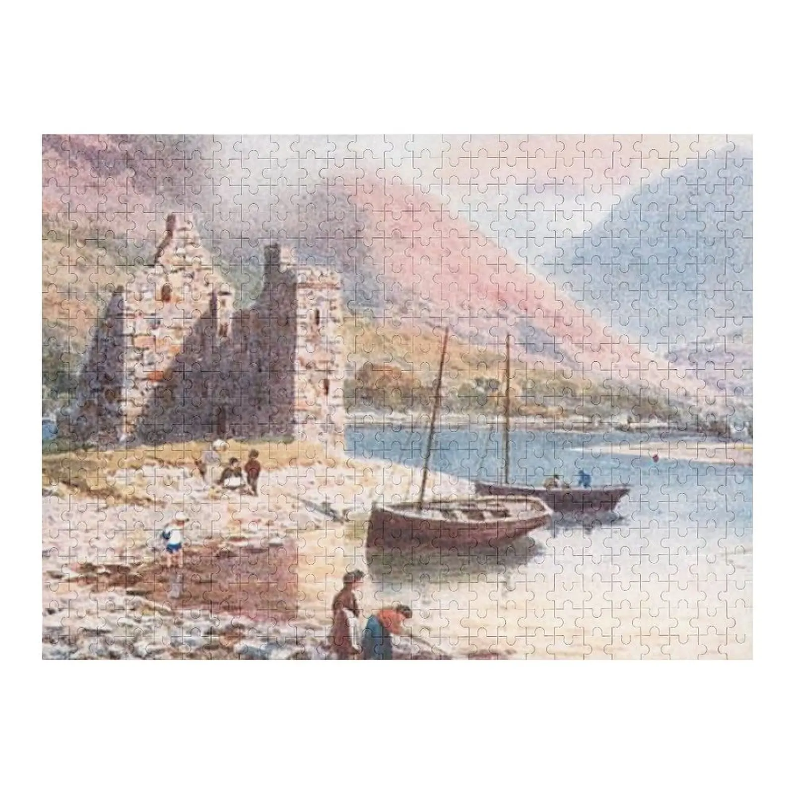 

Vintage Illustration of Arran, Scotland - Lochranza Castle Jigsaw Puzzle Personalized For Kids Custom Wood Puzzle