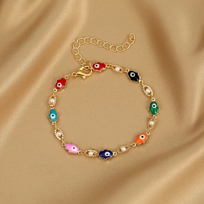 Bracelet coeur perle étoile coloré exquis pour femme, style coréen, bijoux dégoulinant d'huile, fête d'anniversaire, cadeau