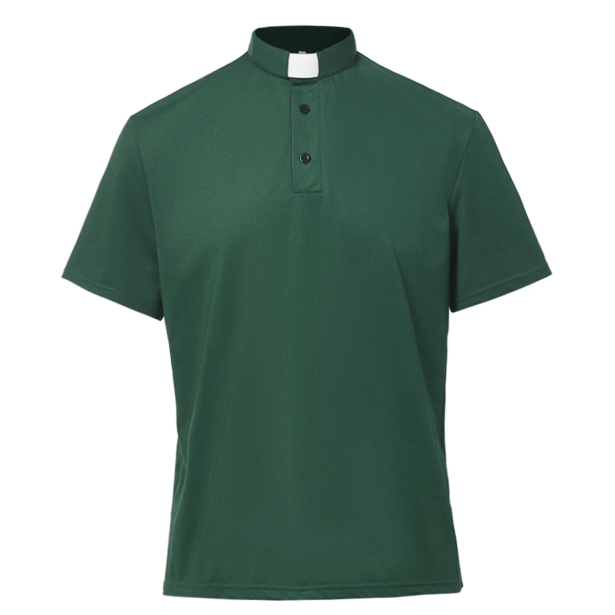 قميص بولو رجال الدين ذو ياقة علامة تبويب بأكمام قصيرة قميص وزير القس الواعظ