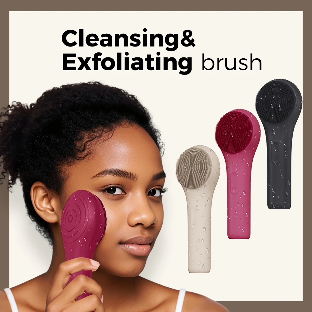Brosse de nettoyage du visage, rouleau vibrant, Massage, épurateur de visage en Silicone, nettoyant pour le nettoyage en profondeur des pores, beauté, soins de la peau