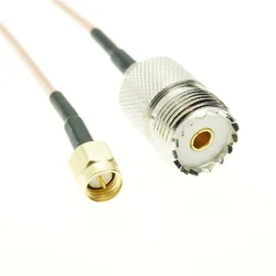 Adaptador de crimpado de enchufe macho UHF SO239 hembra PL259 a SMA, Cable de puente, Coleta, RG316